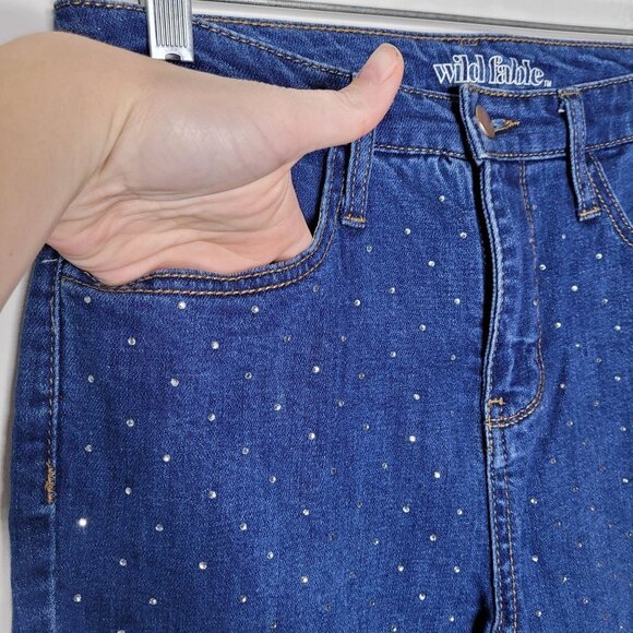 Wild Fable Rhinestone embellished all over high rise skinny jeans size 4s - Picture 2 of 9